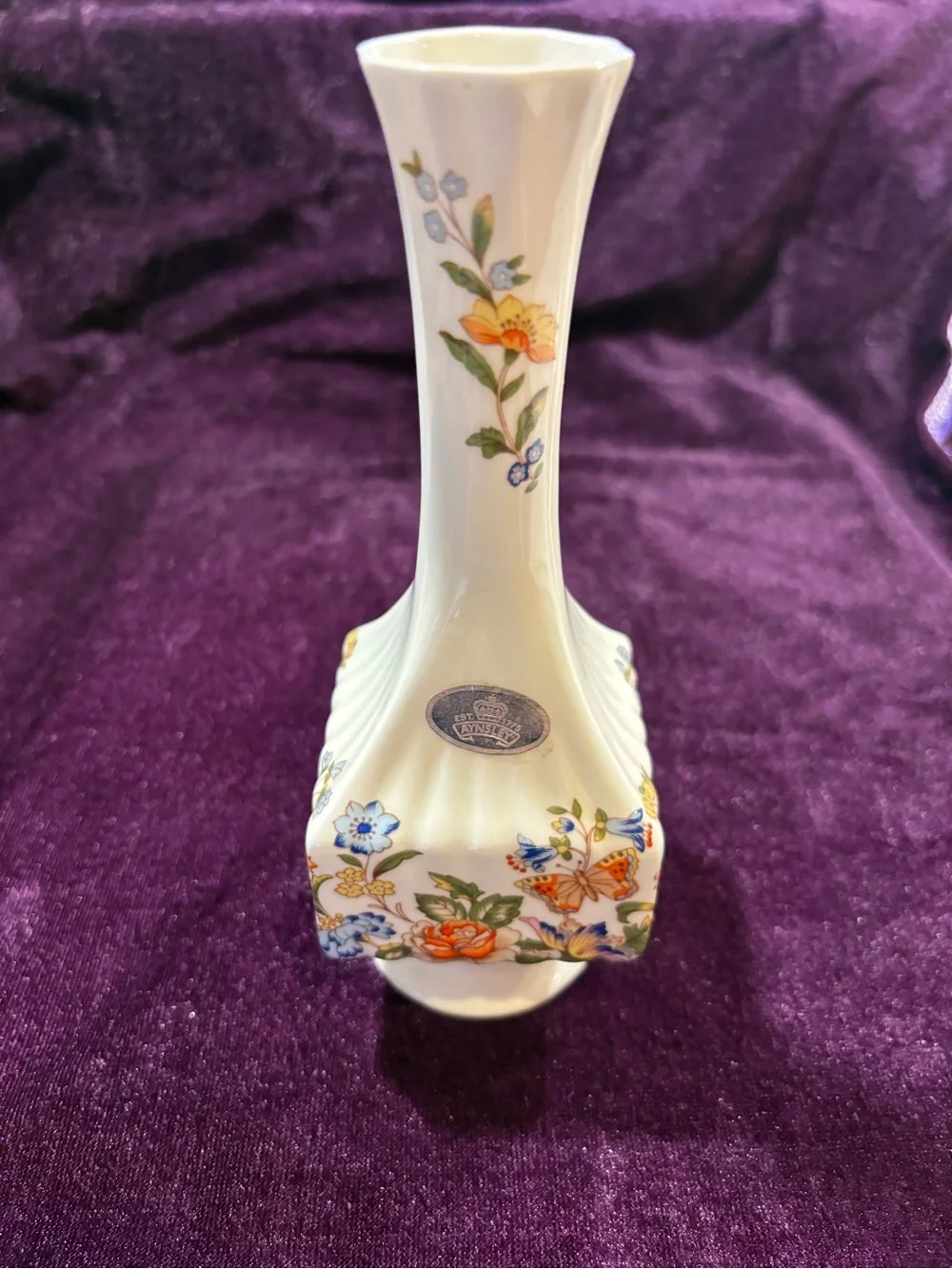Vintage Aynsley Cottage Garden Porcelain made in England Bud Vase -